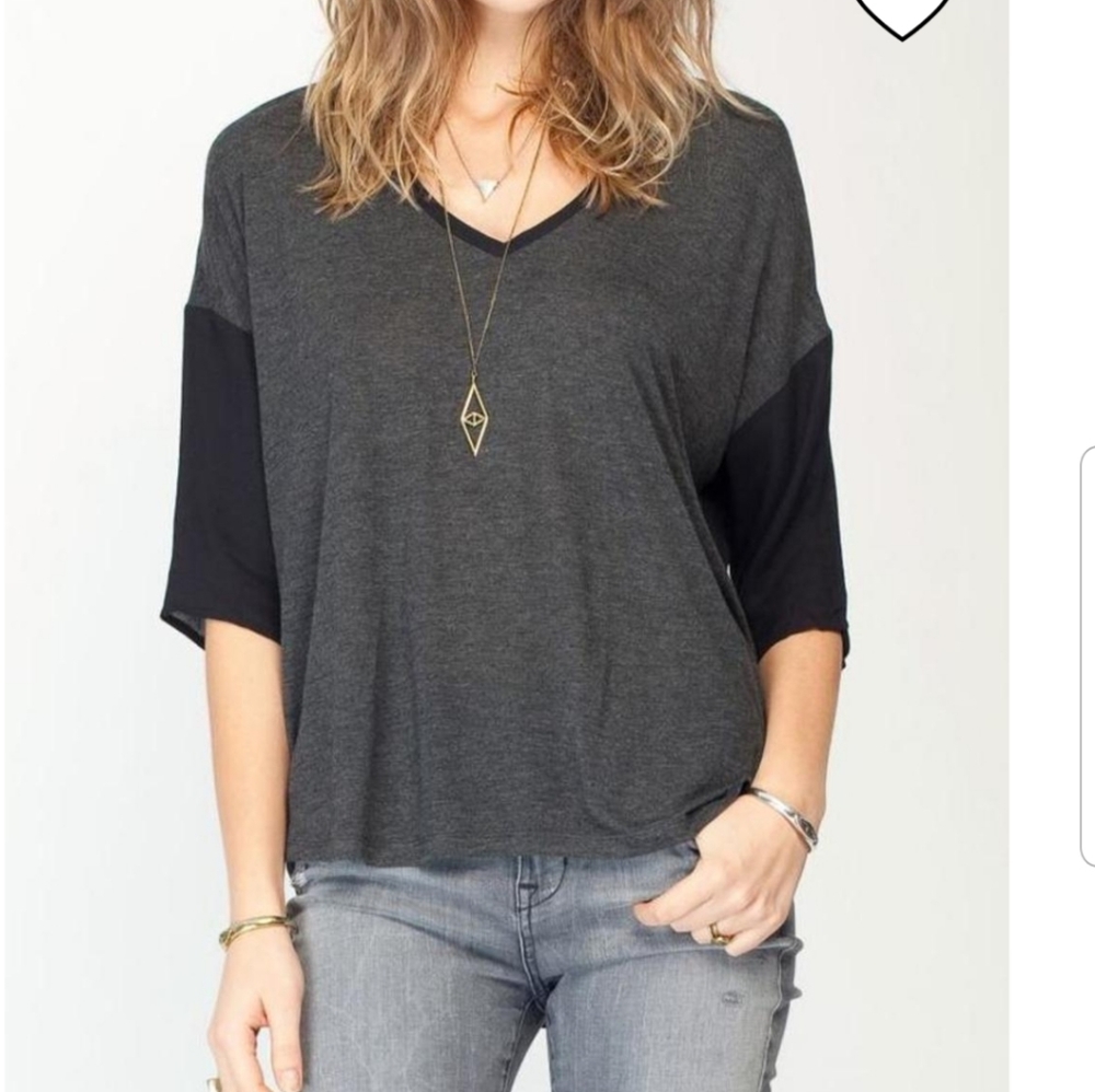Gentle Fawn Zest Top Grey Black S or M NWT